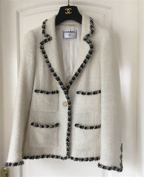 chanel jacket white|Chanel tweed jacket cost.